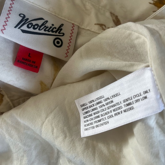 Artsy Teacher Full Button Down Shirt Dress Gold Roses on Cream Long Women’s L - Picture 11 of 16